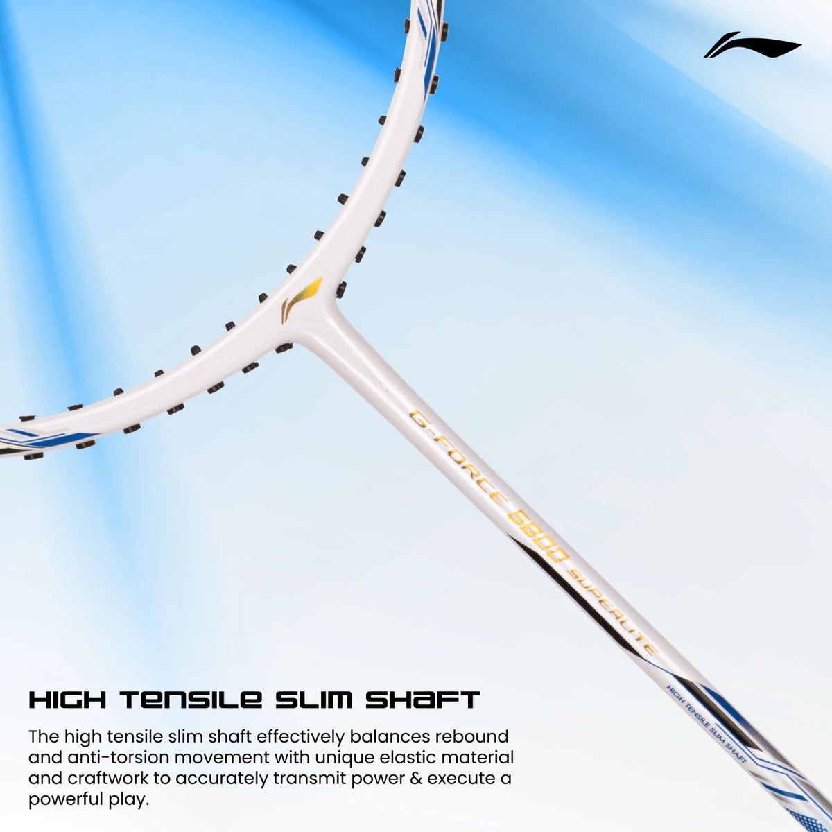 LI-NING G-Force 5800 Superlite White/ Blue - Strung