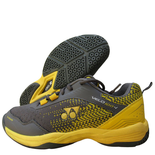 YONEX V100-i Badminton Shoe - Steel Gray and Honey Mustard